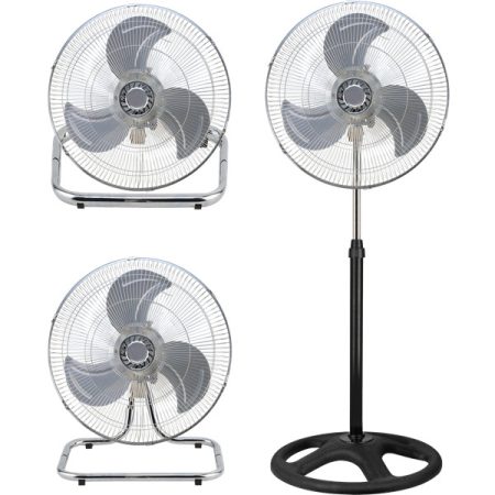 TOO FANS-45-400-B-3IN1 TYPHOON ezüst-fekete, sebességfokozat száma:3, 50 W, álló/fali/padló multifunkciós ventilátor