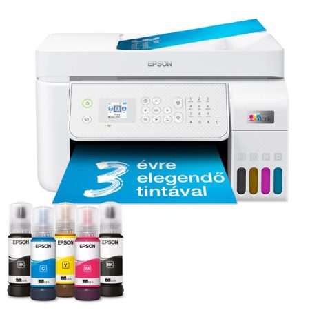 Epson EcoTank L5316 színes nyomtató MFP, WiFi/LAN, 8100/6500 oldal tinta a dobozban