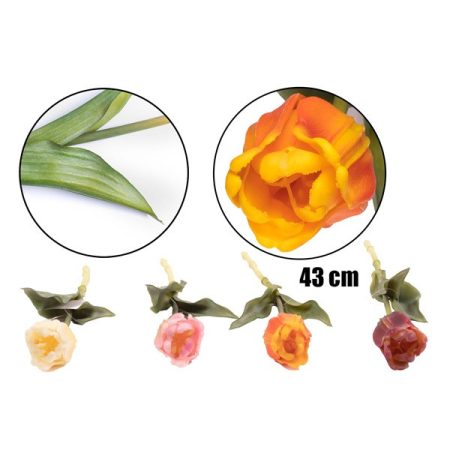 IRIS dekor virág tulipán gumi szálas 4 szín fodros IRIS dekor virág tulipán gumi szálas 4 szín fodros