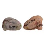   IRIS dekor műgyanta kövek 2db "home", "welcome" barna/szürke 4cm