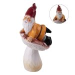 IRIS dekor műgyanta gomba+törpe narancs/piros 13,7cm