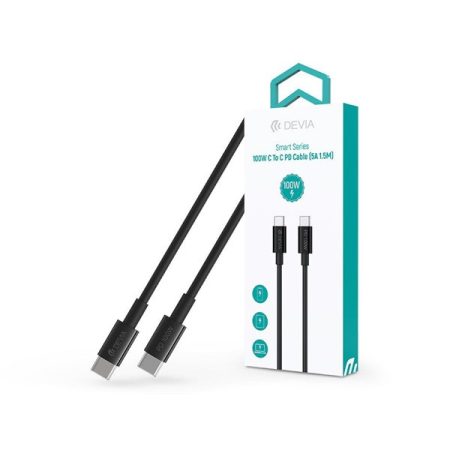Devia ST111110 Smart Series 1,5m 100W Type-C/Type-C fekete adat- és töltőkábel