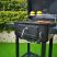 TOO BG-200B fekete BBQ faszenes grillkocsi két oldalsó asztallal