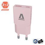   AVAX CH641P NANO SLIM 30W USB-C (PD3.0)+USB-A (QC3.0) pink hálózati töltő