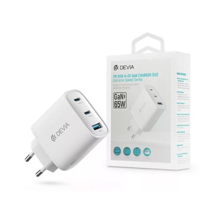Devia ST111615 Extreme Speed Series 65W 2xUSB C/USB fehér hálózati adapter