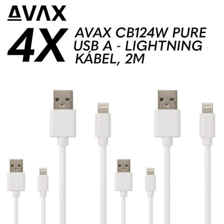 AVAX CB124W – 4X 2m 2,1A Lightning Gyorstöltő kábelcsomag