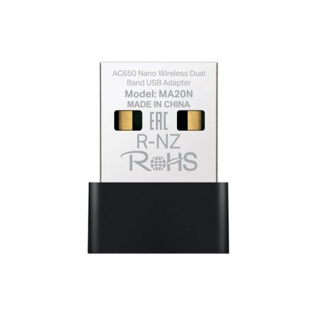Mercusys MA20N AC650 nano vezeték nélküli kétsávos fekete USB adapter - R