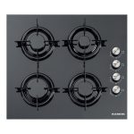   Hausberg HB-563NG fekete, beépíthető, gáz,üvegfelületű, főzőzóna:4,főzőlap