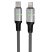 AVAX CB635 STEELY LED 1m 27W USB-C - Lightning fekete fonott gyorstöltő kábel