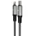 AVAX CB635 STEELY LED 1m 27W USB-C - Lightning fekete fonott gyorstöltő kábel
