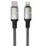 AVAX CB635 STEELY LED 1m 27W USB-C - Lightning fekete fonott gyorstöltő kábel