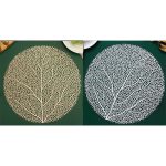 IRIS műanyag alátét, kerek, fa, arany vagy ezüst 38 cm