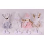 IRIS textil akasztós karácsonyi figura, 16 cm