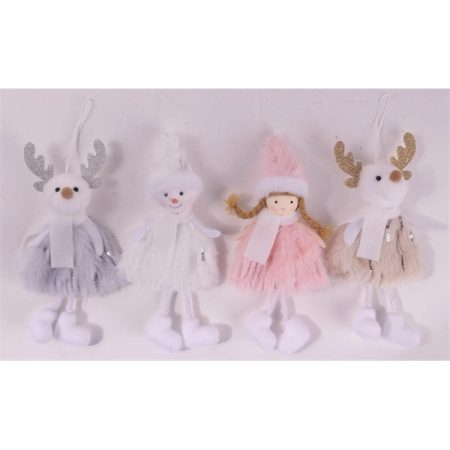 IRIS textil akasztós karácsonyi figura, 16 cm