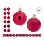   IRIS karácsonyi dísz gömb, szettben, pvc dobozban, 12 darabos, piros 5 cm