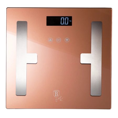 Berlinger Haus BH/9356 180 kg kapacitású rózsaarany testzsíranalizáló üveg személymérleg