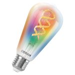   Osram SMART+ MATTER ST64 filament RGBW, H40W, állíth.színhőm.4, 8W, E27 fényforrás