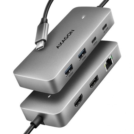 Axagon HMC-CUB83X2 USB-C 10Gbps DUAL 4K DISPLAY 7in1 hub Axagon HMC-CUB83X2 USB-C 10Gbps DUAL 4K DISPLAY 7in1 hub