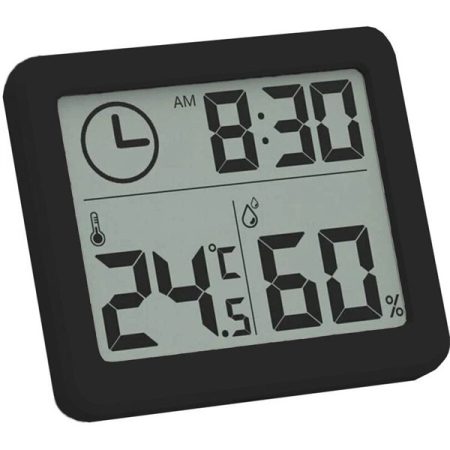 TOO WS-301-B hőmérséklet és páratartalom kijelzéssel fekete időjárás állomás