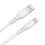   AVAX CB3301 18W USB-A – USB-C gyorstöltő szilikon kábel, 1.5 m, fehér