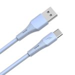   AVAX CB3302 18W USB-A – USB-C gyorstöltő szilikon kábel, 1.5 m, világoskék