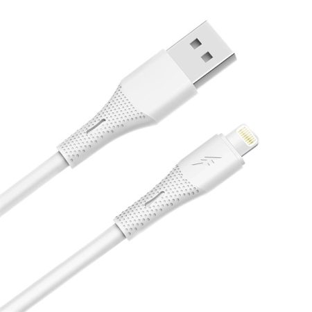 AVAX CB3304 USB-A – Lightning szilikon töltőkábel, 1.5 m, fehér