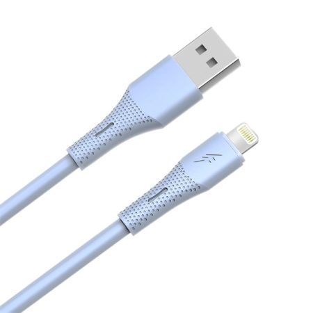 AVAX CB3305 USB-A – Lightning szilikon töltőkábel, 1.5 m, világoskék