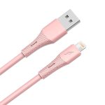  AVAX CB3306 USB-A – Lightning szilikon töltőkábel, 1.5 m, rózsaszín
