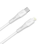   AVAX CB3310 27W USB-C – Lightning gyorstöltő szilikon kábel, 1.5 m, fehér