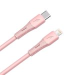   AVAX CB3312 27W USB-C – Lightning gyorstöltő szilikon kábel, 1.5 m, rózsaszín