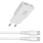   AVAX CH6413 30W GaN töltő és 60W USB-C szilikon kábel csomag, fehér