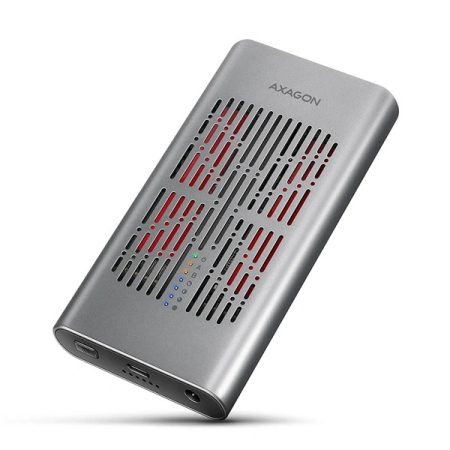 Axagon EEM2-20GD USB-C 20Gbps Dual M.2 NVMe SSD CLONE MASTER Enclosure külső USB-C 20Gbps fém SSD ház
